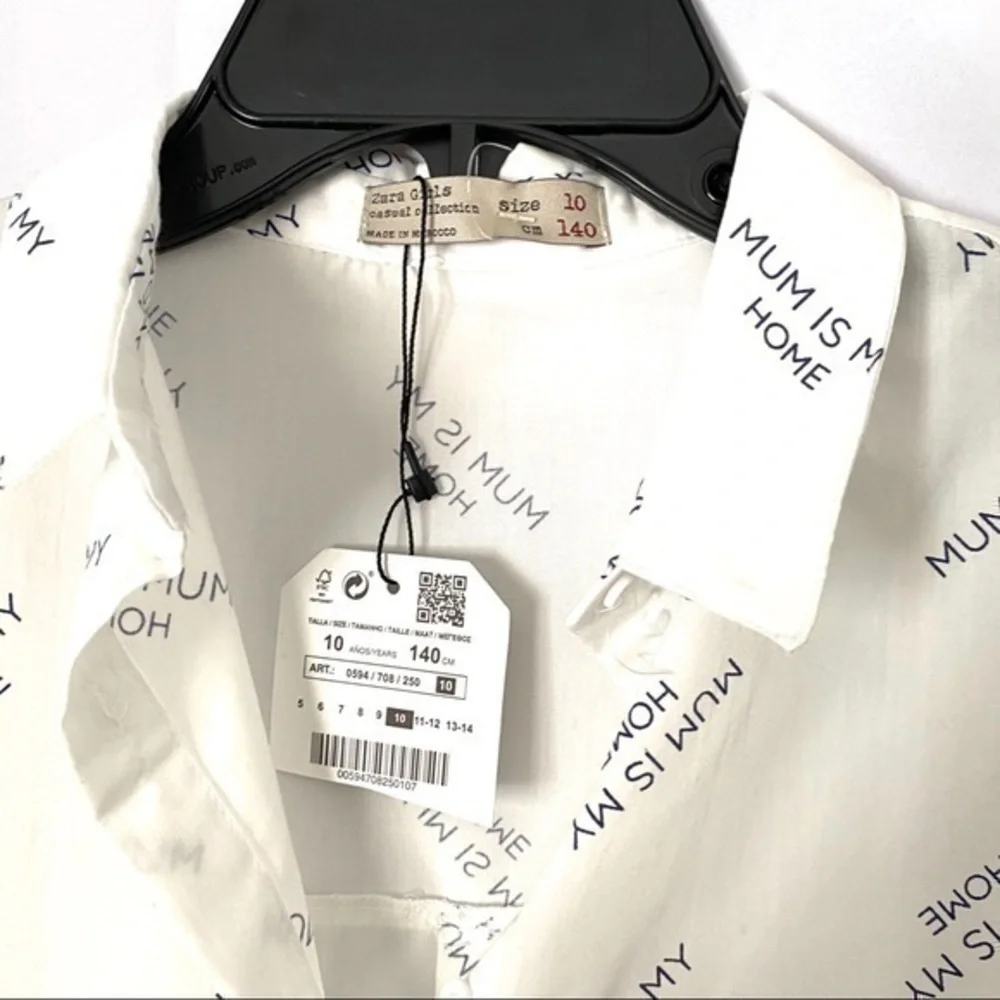 Zara Kids NWT Age 10 Shirt Mum Is My Home